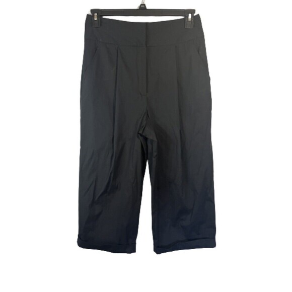 Milly Wide Leg Crop Pants Size 10 Black - Picture 1 of 7